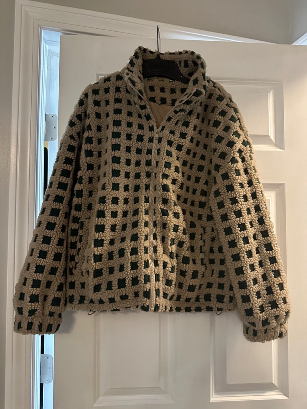 Green and Beige Checkered Jacket